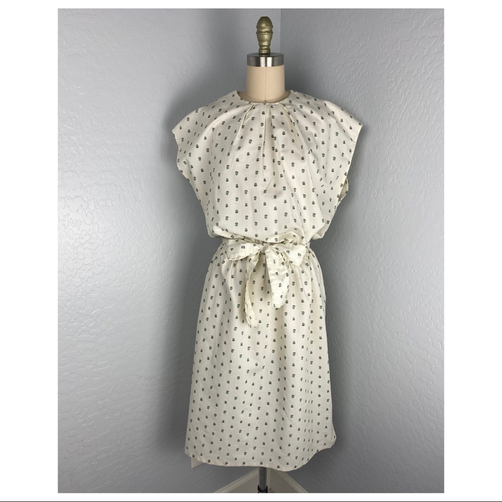 Vintage Homemade Green Apple Cotton Dress